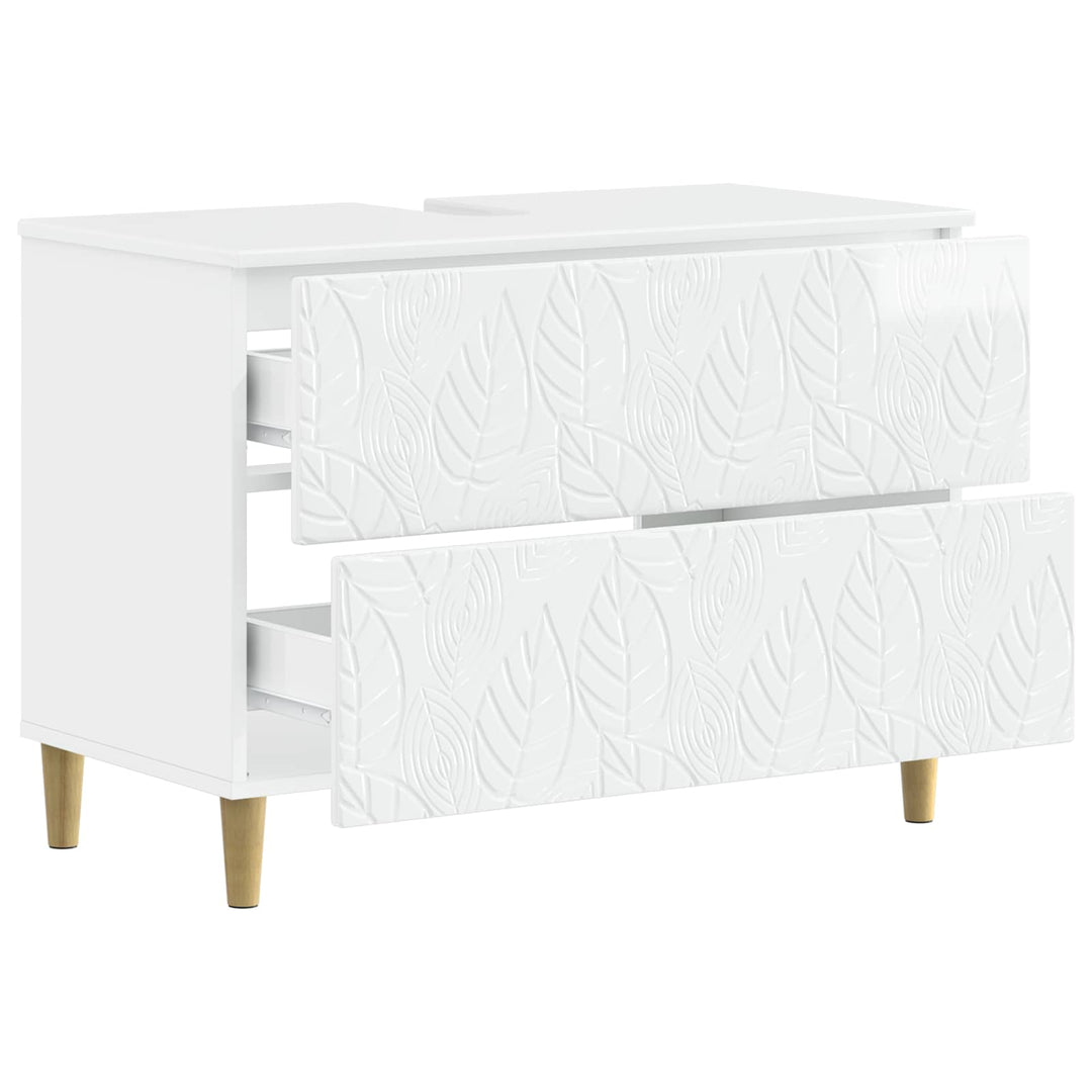 Badeværelsesskabsunder DELFT Hvid højglans 82 x 41 x 59 cm