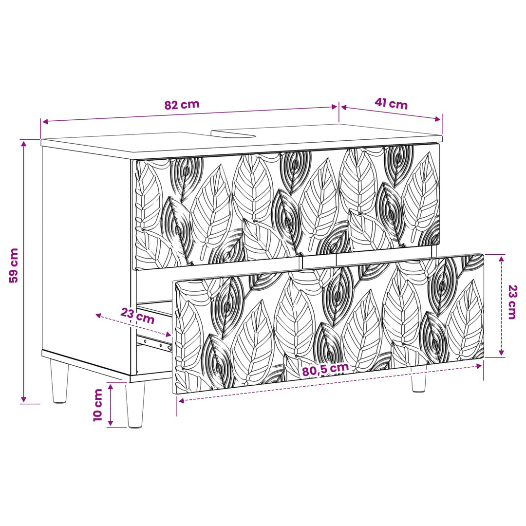 Badeværelsesskabsunder DELFT Hvid højglans 82 x 41 x 59 cm
