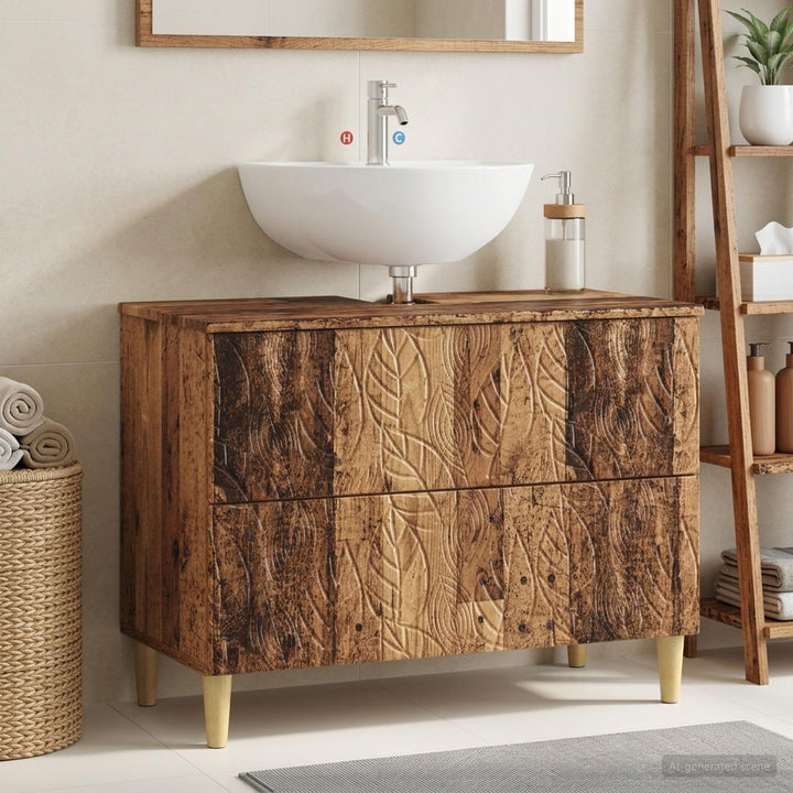 Badeværelsesskabsunder DELFT Gammelt træ 82 x 41 x 59 cm