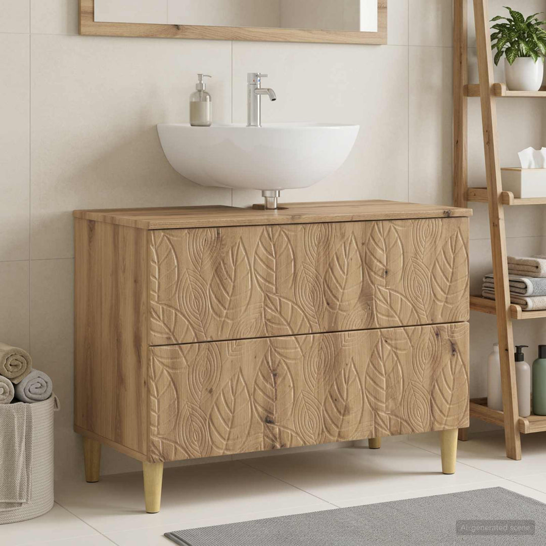 Badeværelsesskabsunder DELFT Artisan-eg 82 x 41 x 59 cm