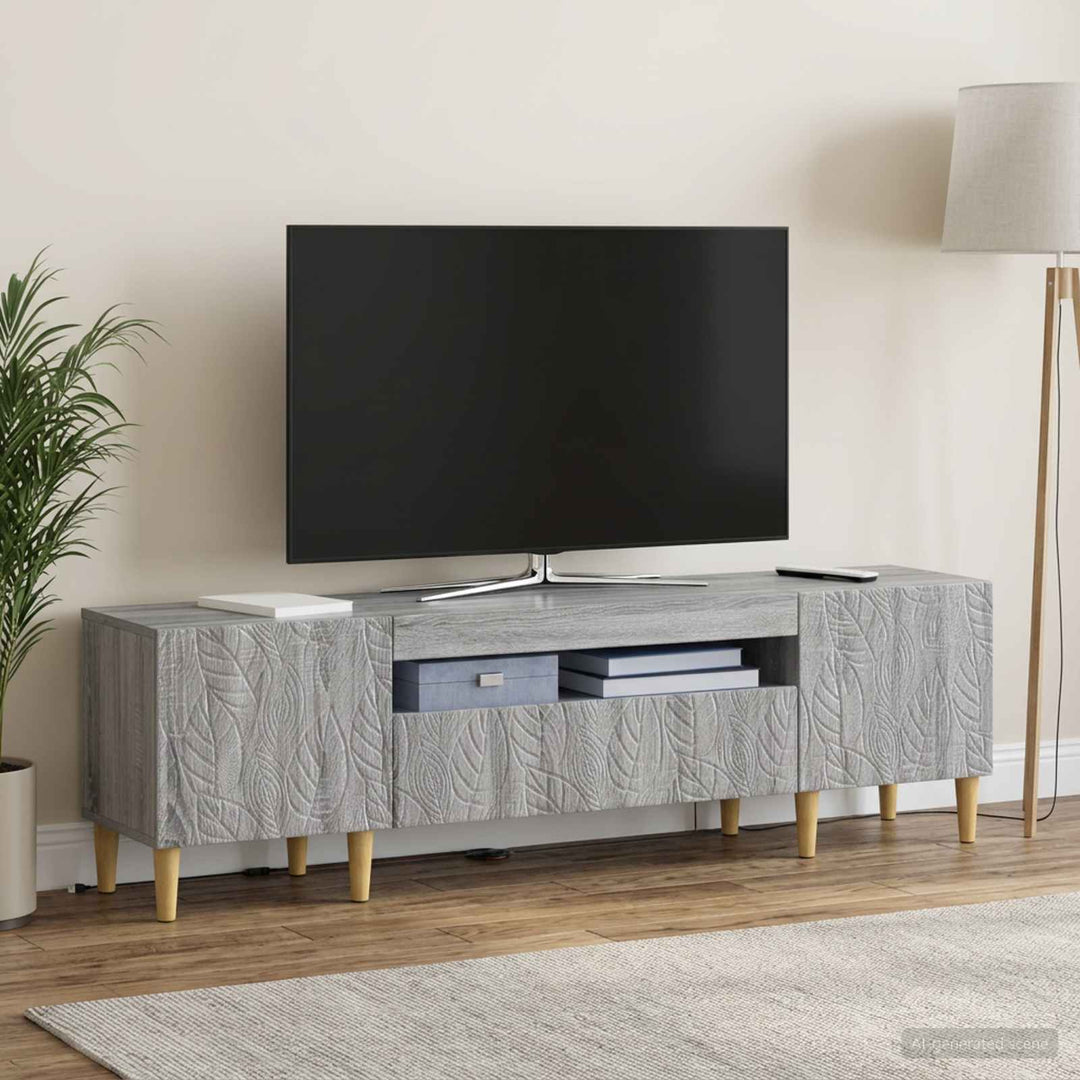 LED TV-skab Grå Sonoma Konstrueret træ