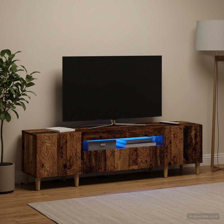 LED TV-skab Gammelt træ Konstrueret træ