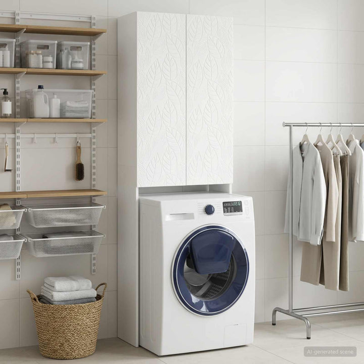 Toilet Skab DELFT Hvid 66 x 25,5 x 190 cm Konstrueret træ