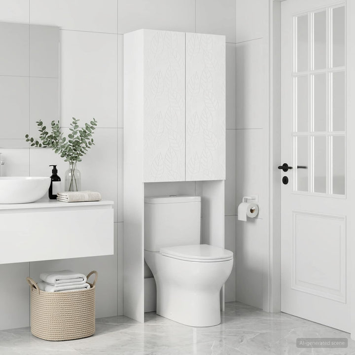 Toilet Skab DELFT Hvid 66 x 25,5 x 190 cm Konstrueret træ