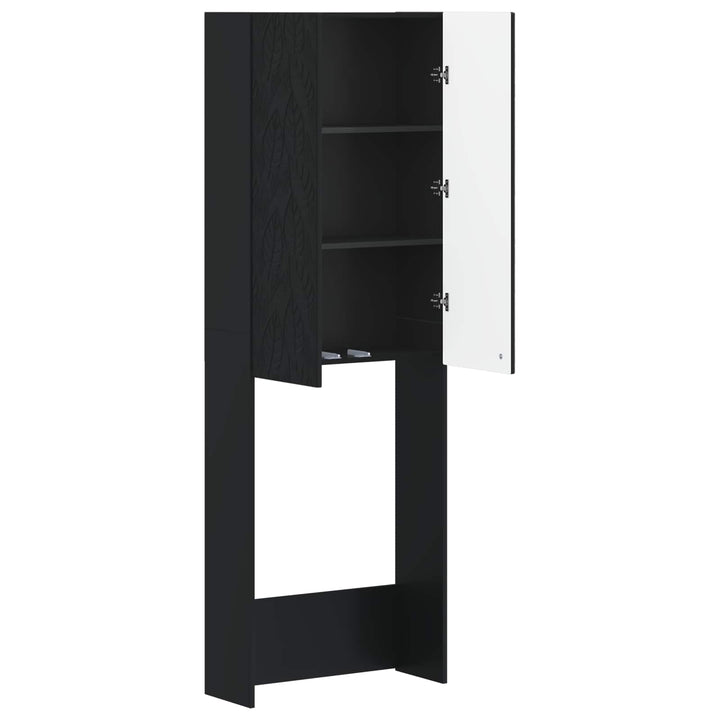 Toilet Skab DELFT Sort 66 x 25,5 x 190 cm Konstrueret træ