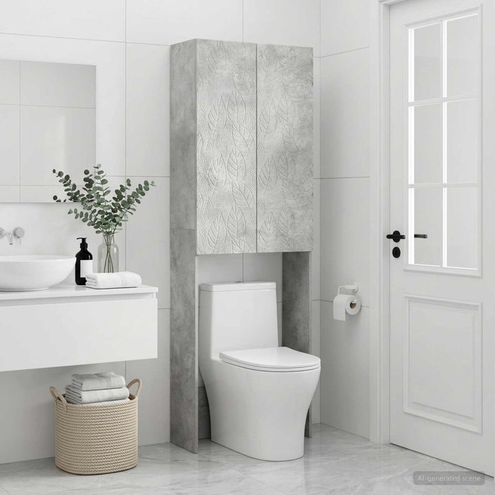 Toilet Skab DELFT Betongrå 66 x 25,5 x 190 cm Konstrueret træ