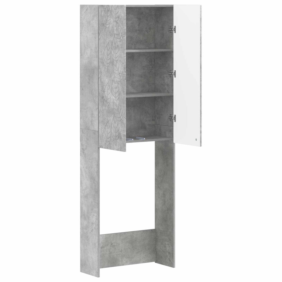 Toilet Skab DELFT Betongrå 66 x 25,5 x 190 cm Konstrueret træ