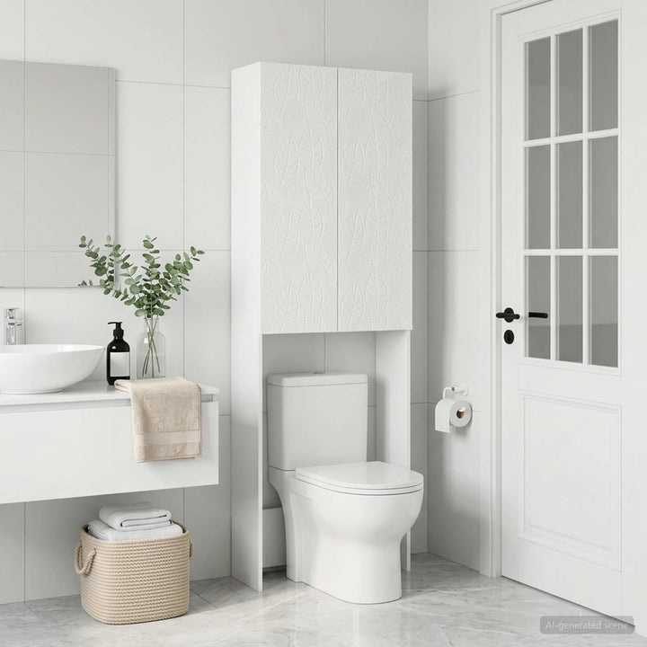 Toilet Skab DELFT Hvid højglans 66 x 25,5 x 190 cm