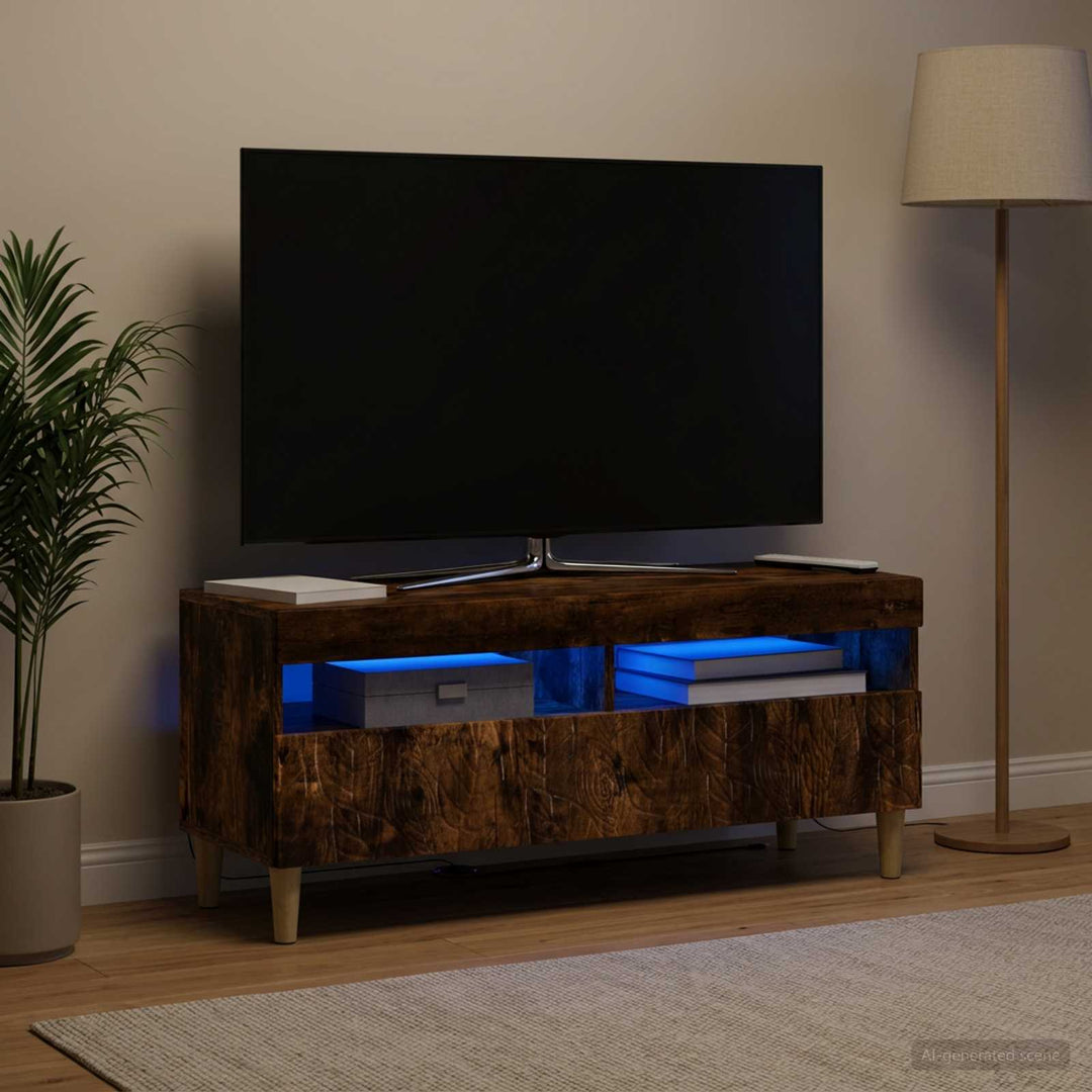 LED TV-skab Røget eg Konstrueret træ