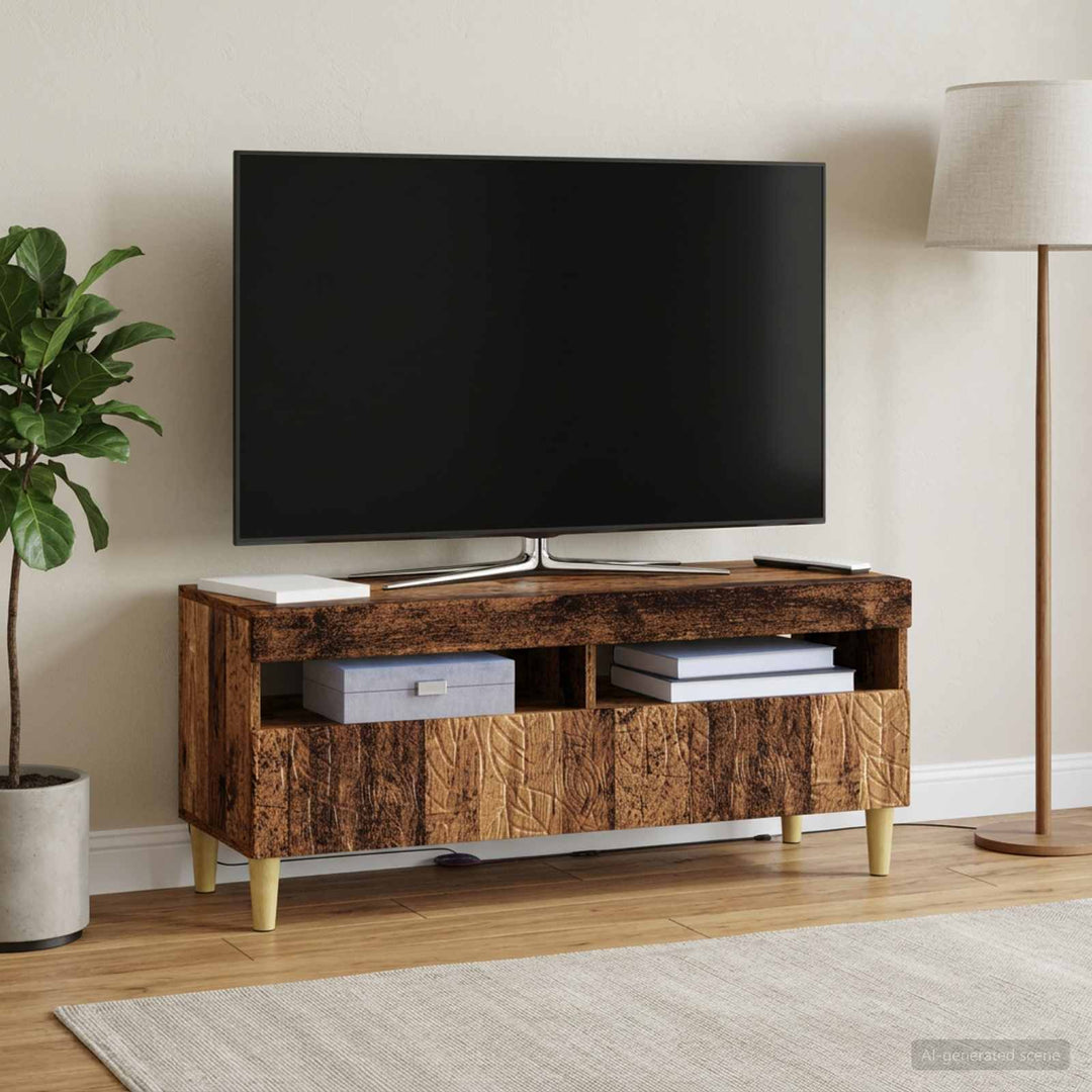 LED TV-skab Gammelt træ Konstrueret træ
