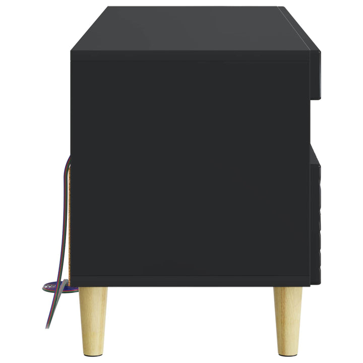 LED TV-skab Sort Konstrueret træ