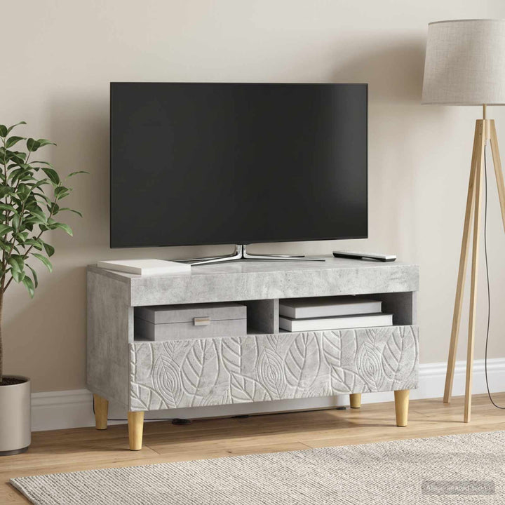 LED TV-skab Betongrå Konstrueret træ