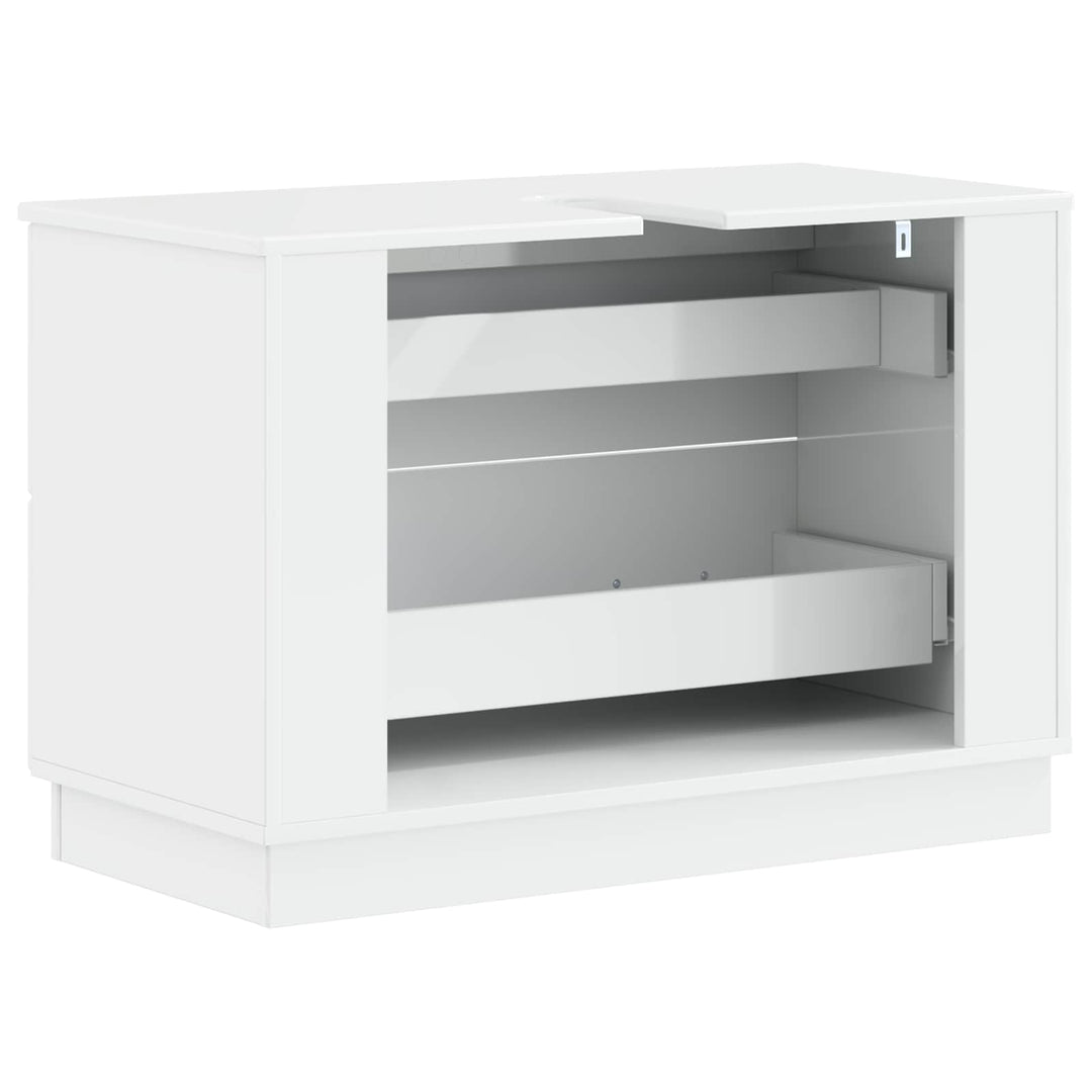 Badeværelsesskabsunder HOORN Hvid højglans 82 x 41 x 56 cm