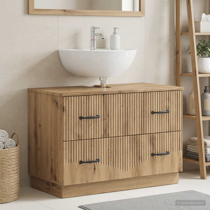 Badeværelsesskabsunder HOORN Artisan-eg 82 x 41 x 56 cm