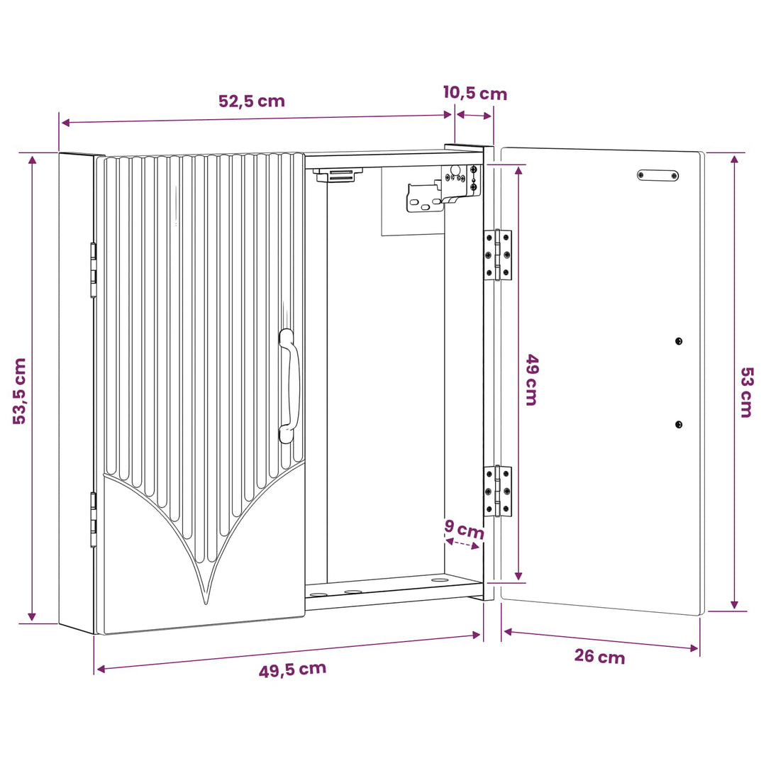 Dartboard Skab HOORN Hvid 52,5 x 10,5 x 53,5 cm Konstrueret træ
