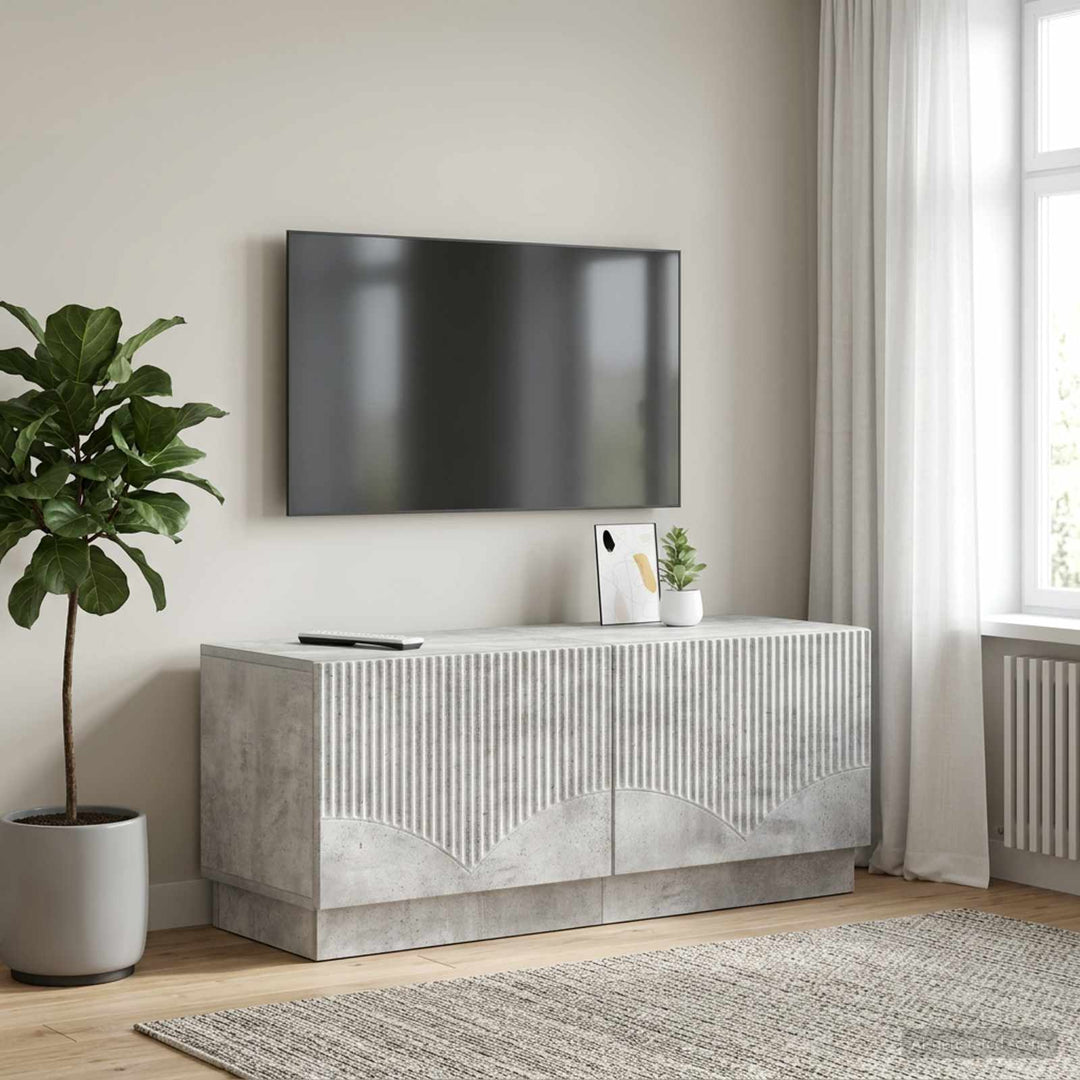 TV-skab Betongrå Konstrueret træ