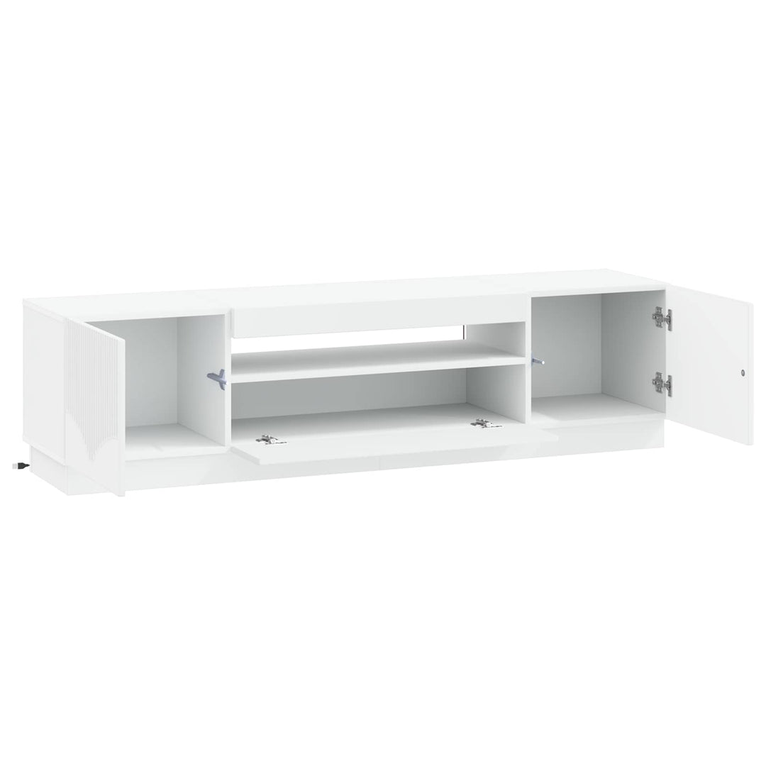 LED TV-skab Hvid Konstrueret træ