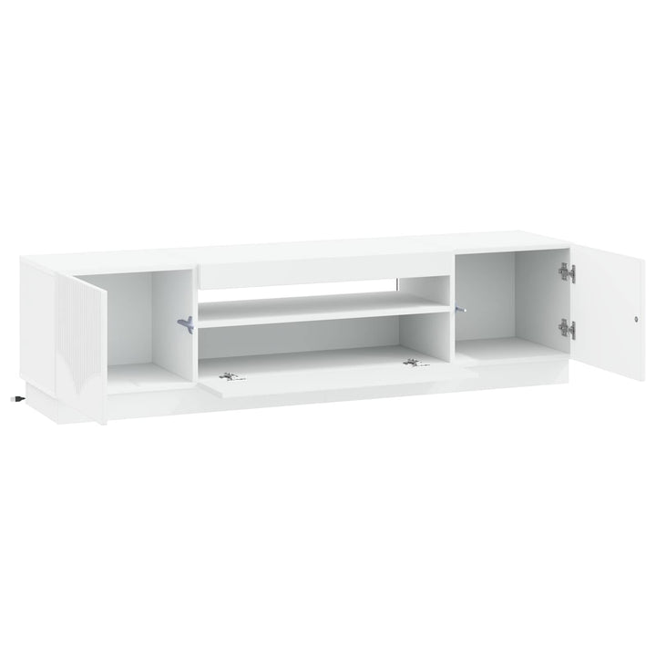 LED TV-skab Hvid Konstrueret træ