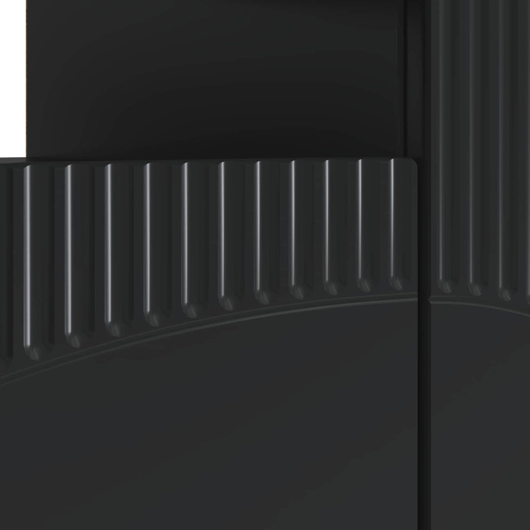 LED TV-skab Sort Konstrueret træ