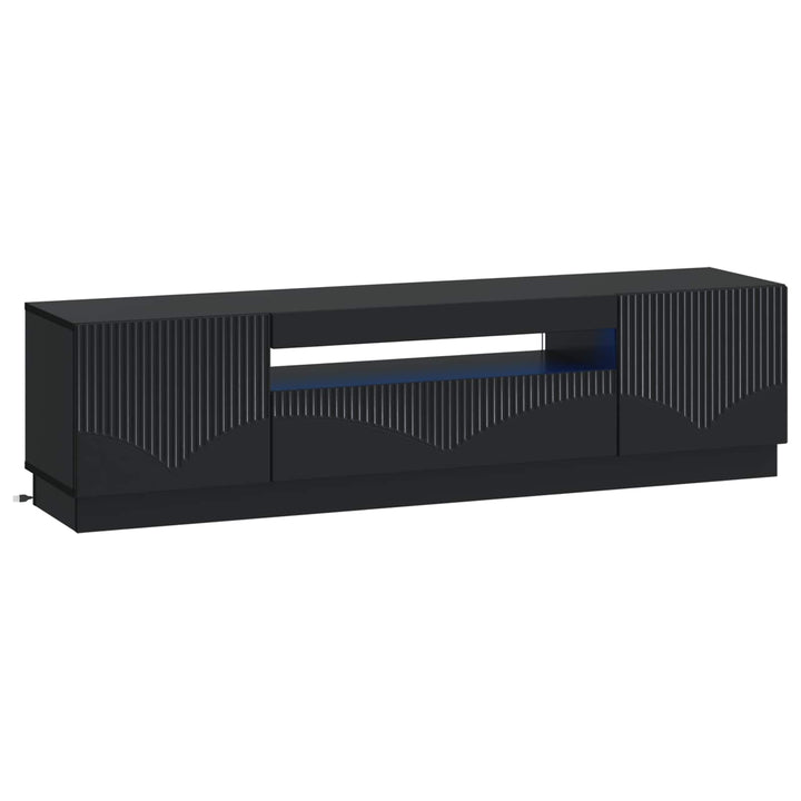 LED TV-skab Sort Konstrueret træ