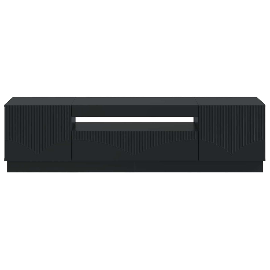 LED TV-skab Sort Konstrueret træ
