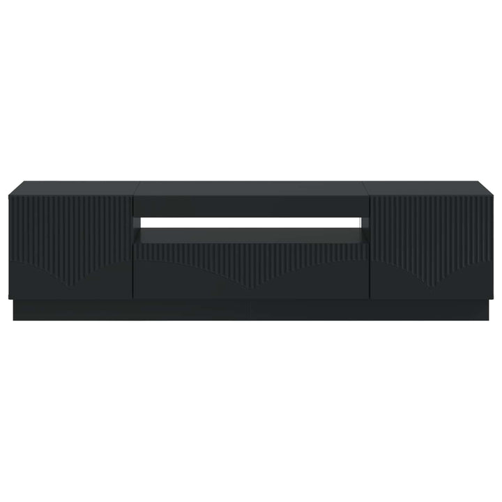 LED TV-skab Sort Konstrueret træ