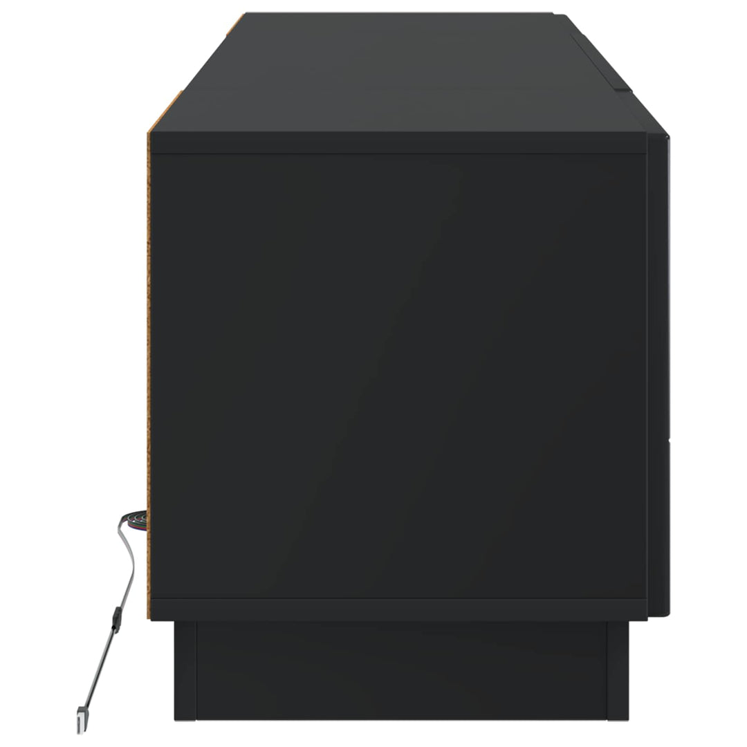LED TV-skab Sort Konstrueret træ