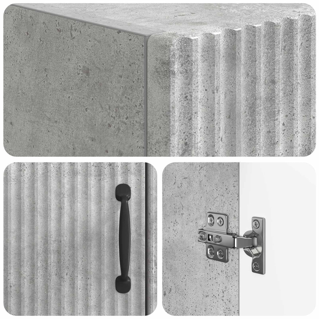 Toilet Skab HOORN Betongrå 66 x 25,5 x 190 cm Konstrueret træ