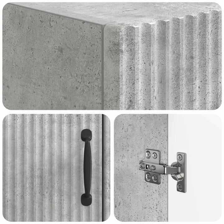 Toilet Skab HOORN Betongrå 66 x 25,5 x 190 cm Konstrueret træ
