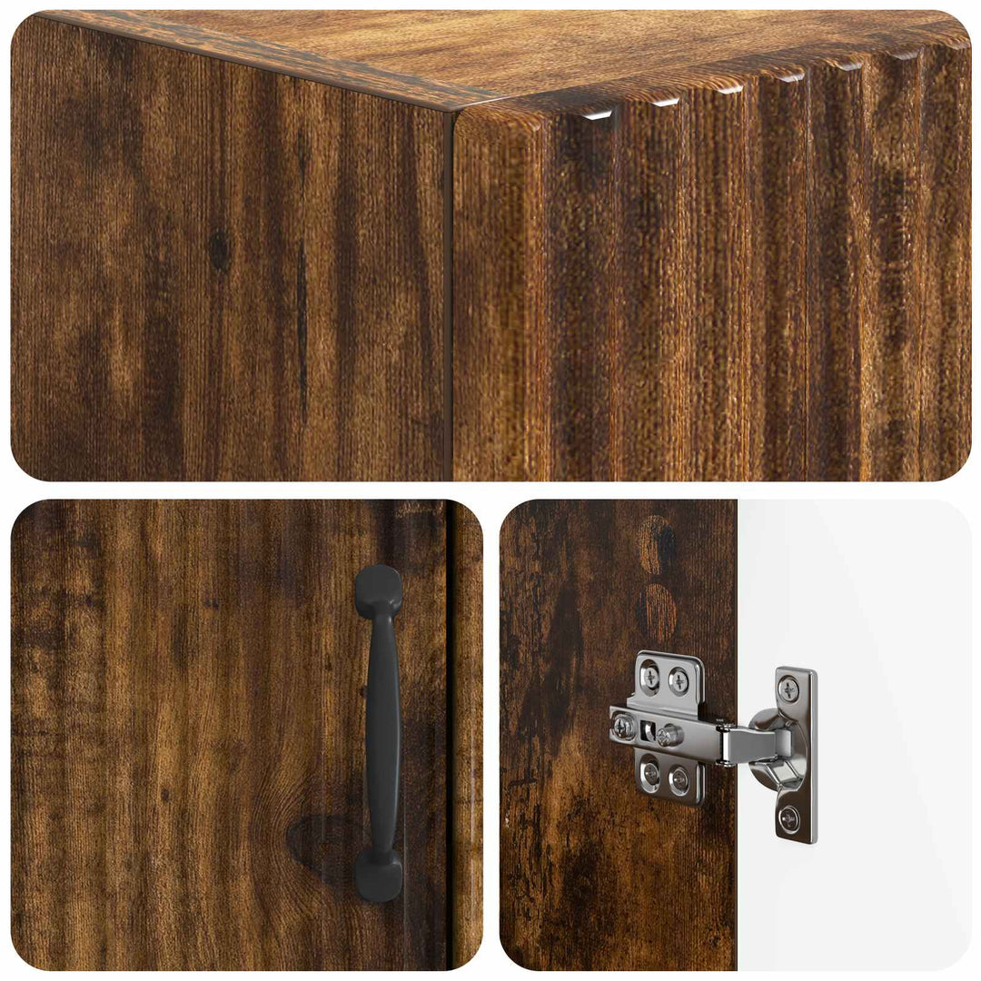 Toilet Skab HOORN Røget eg 66 x 25,5 x 190 cm Konstrueret træ