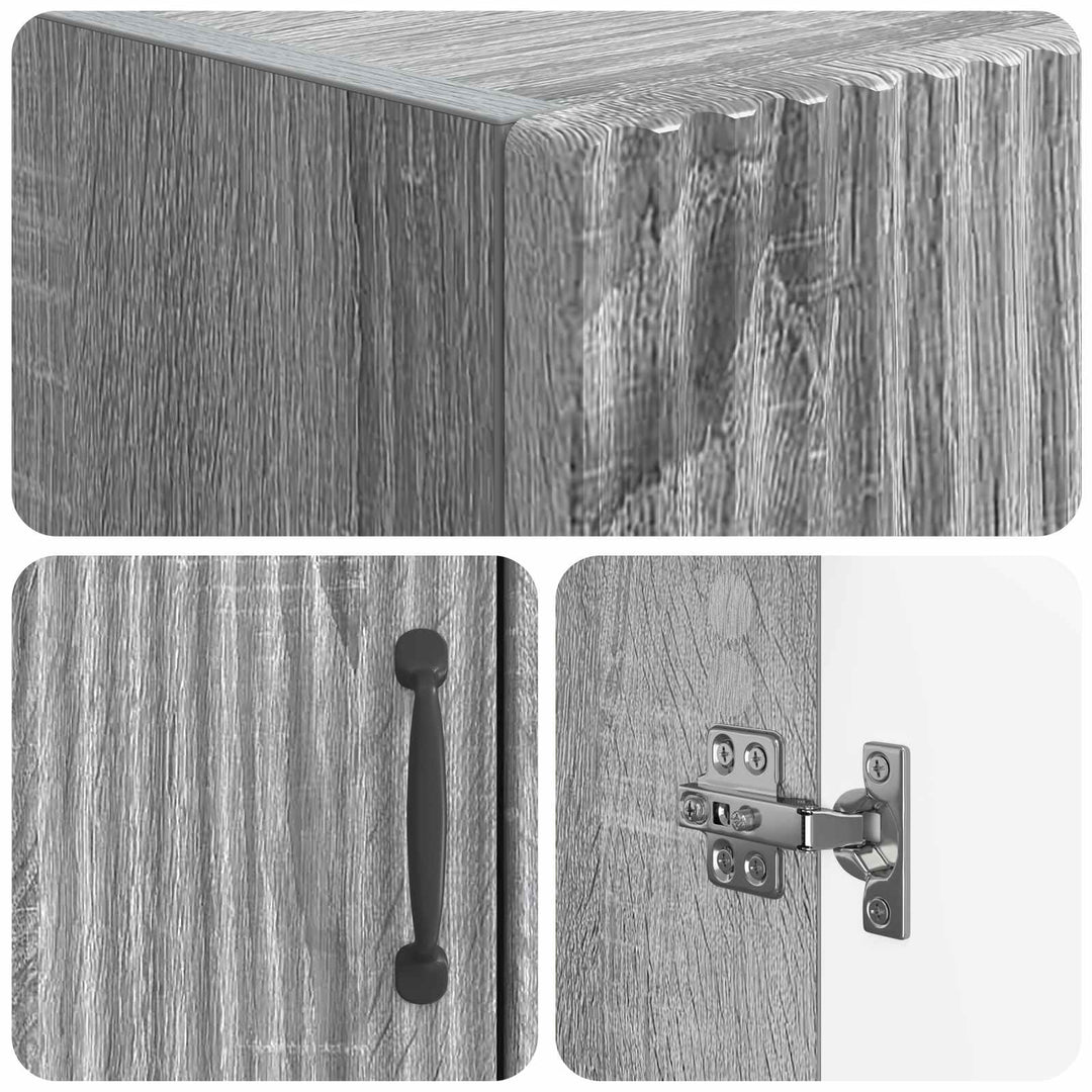 Toilet Skab HOORN Grå Sonoma 66 x 25,5 x 190 cm Konstrueret træ