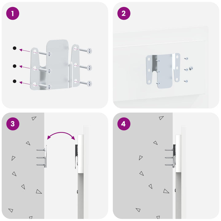 Væghængt hovedgærde HOORN Hvid Konstrueret træ