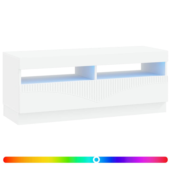 LED TV-skab Hvid Konstrueret træ