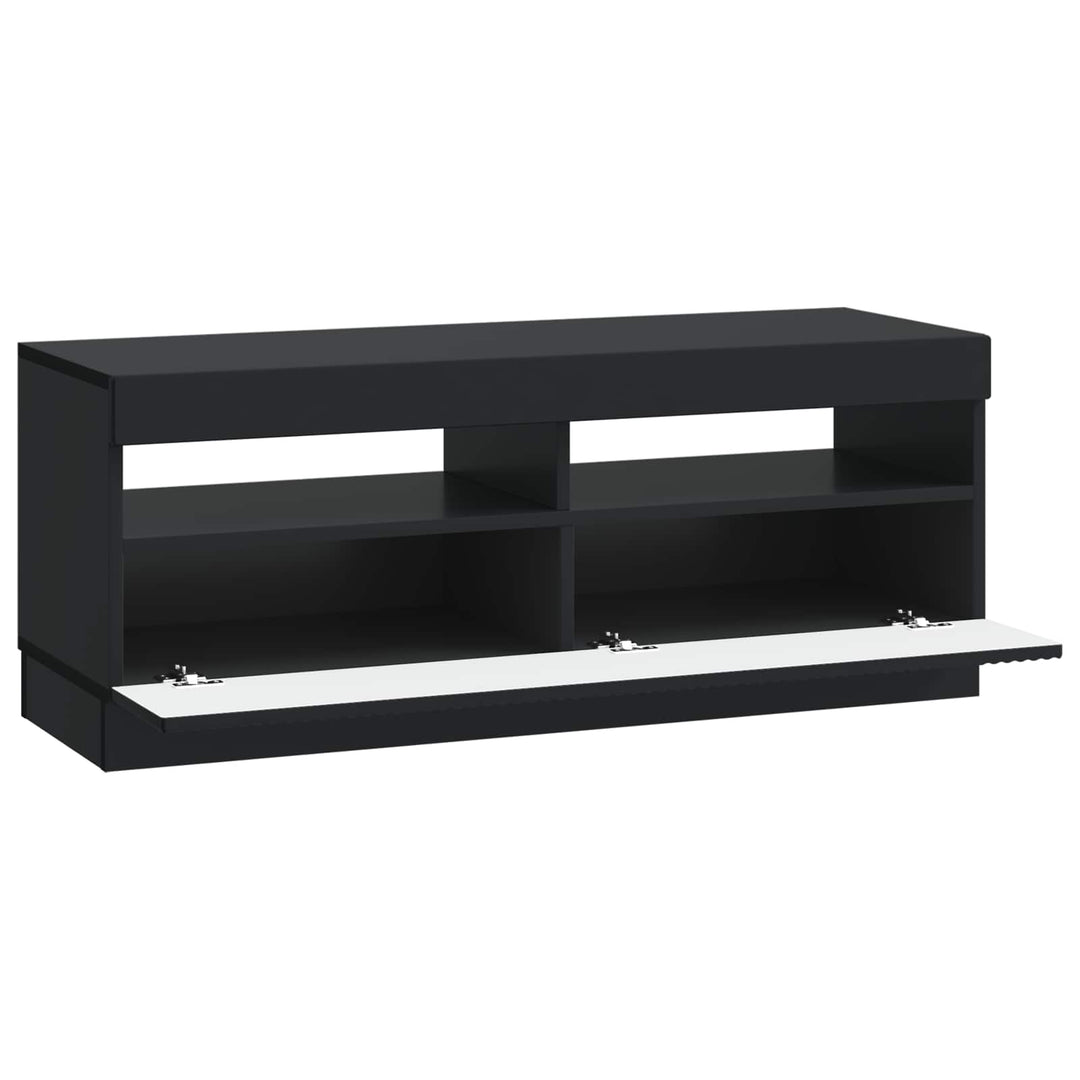 LED TV-skab Sort Konstrueret træ
