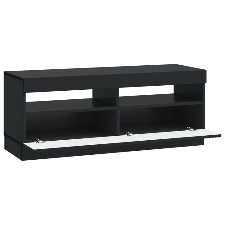 LED TV-skab Sort Konstrueret træ