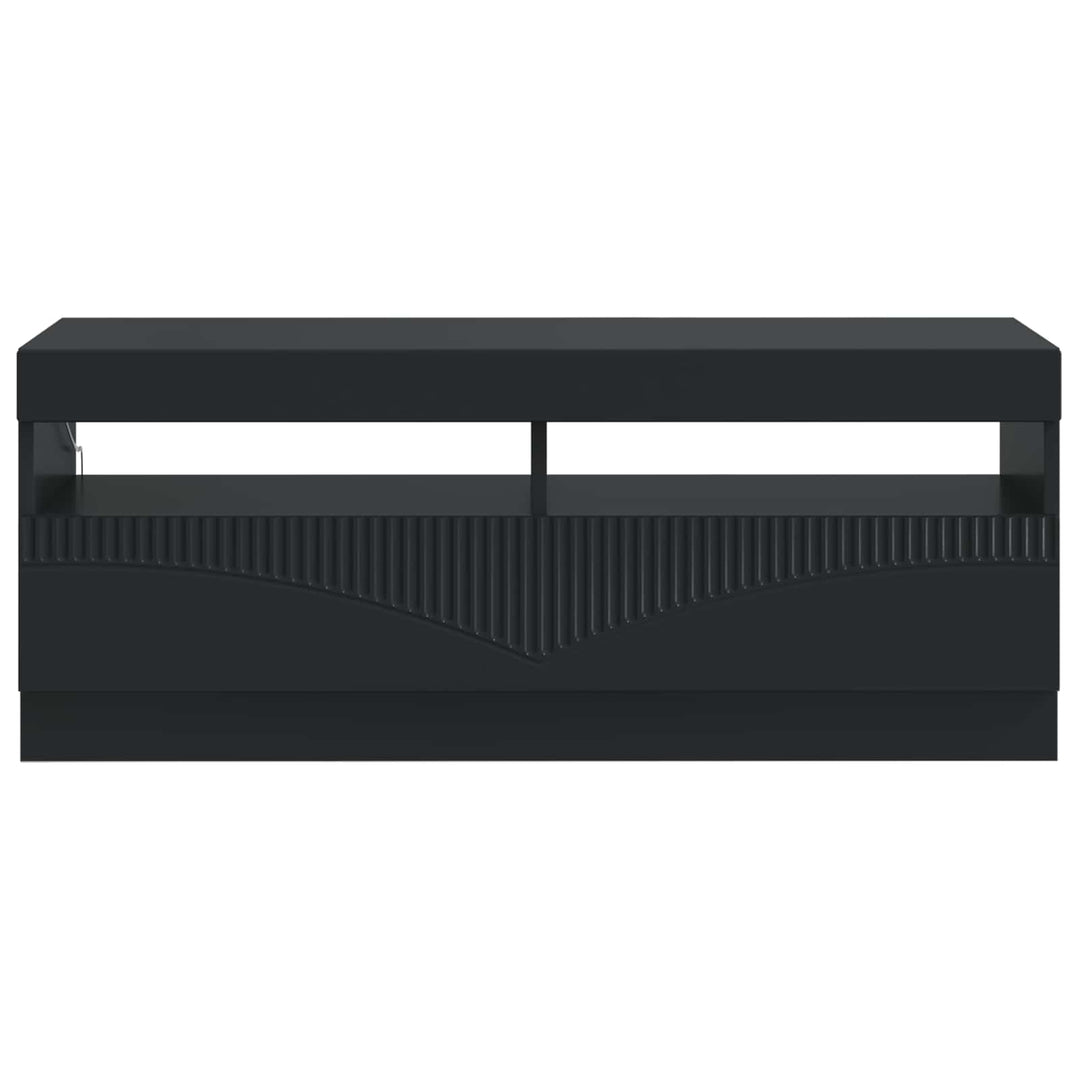 LED TV-skab Sort Konstrueret træ