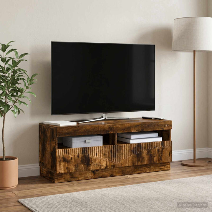 LED TV-skab Røget eg Konstrueret træ