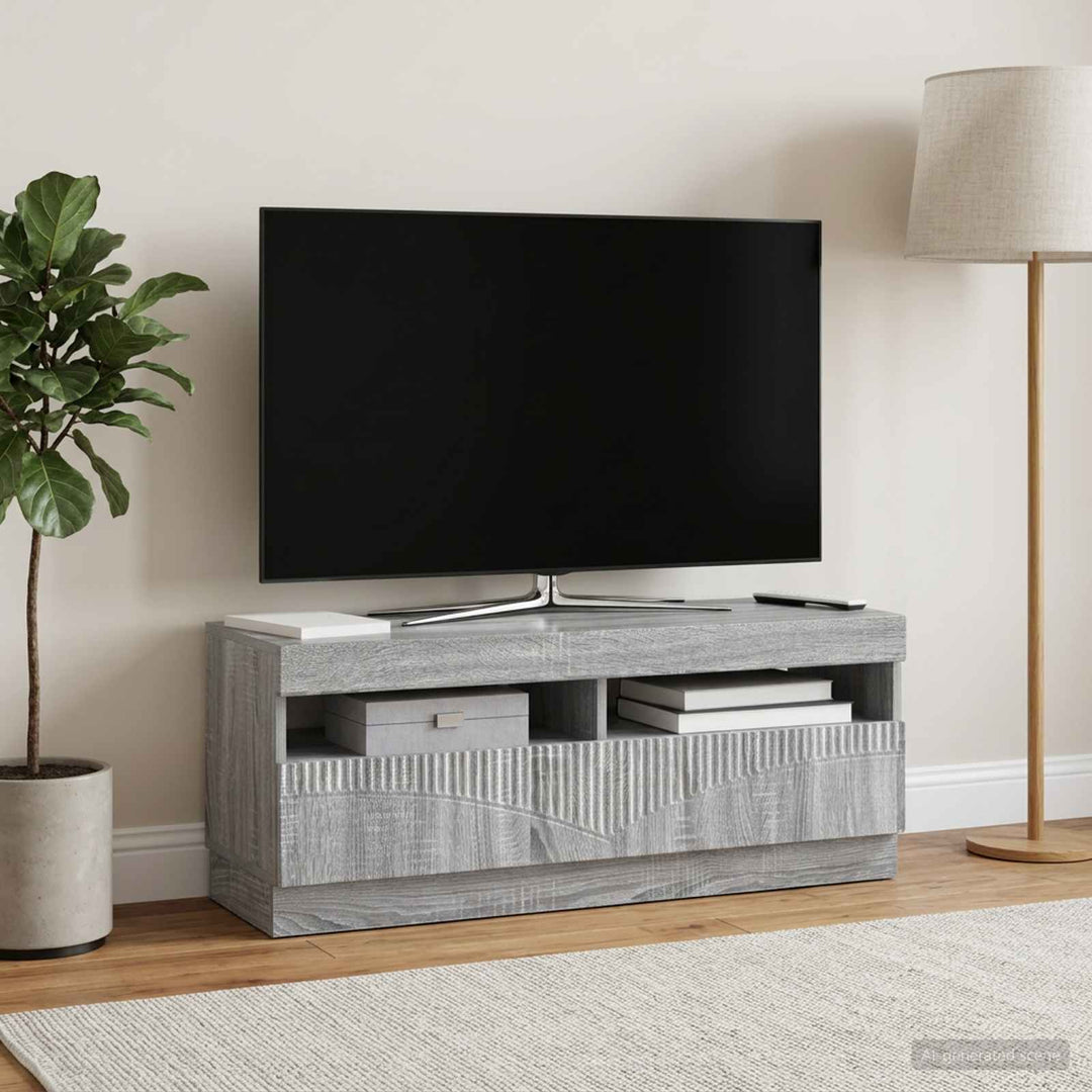 LED TV-skab Grå Sonoma Konstrueret træ