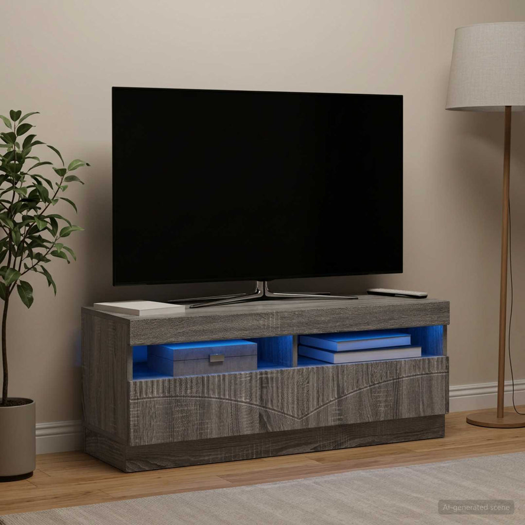LED TV-skab Grå Sonoma Konstrueret træ