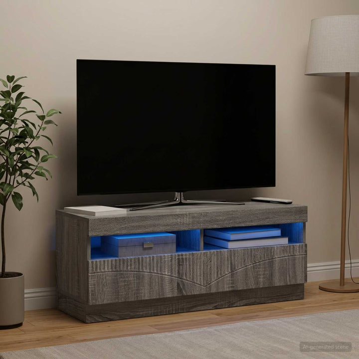 LED TV-skab Grå Sonoma Konstrueret træ