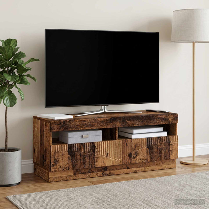 LED TV-skab Gammelt træ Konstrueret træ