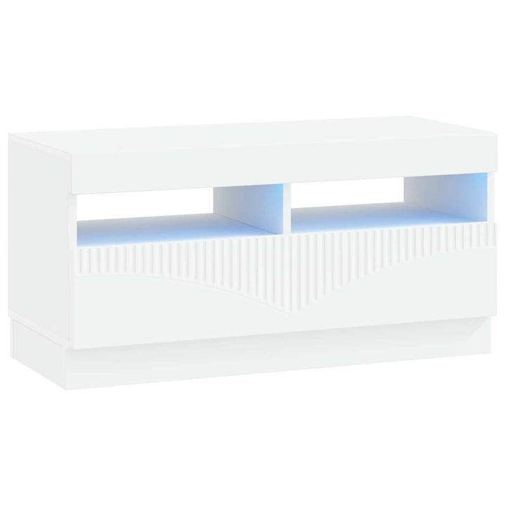 LED TV-skab Hvid Konstrueret træ