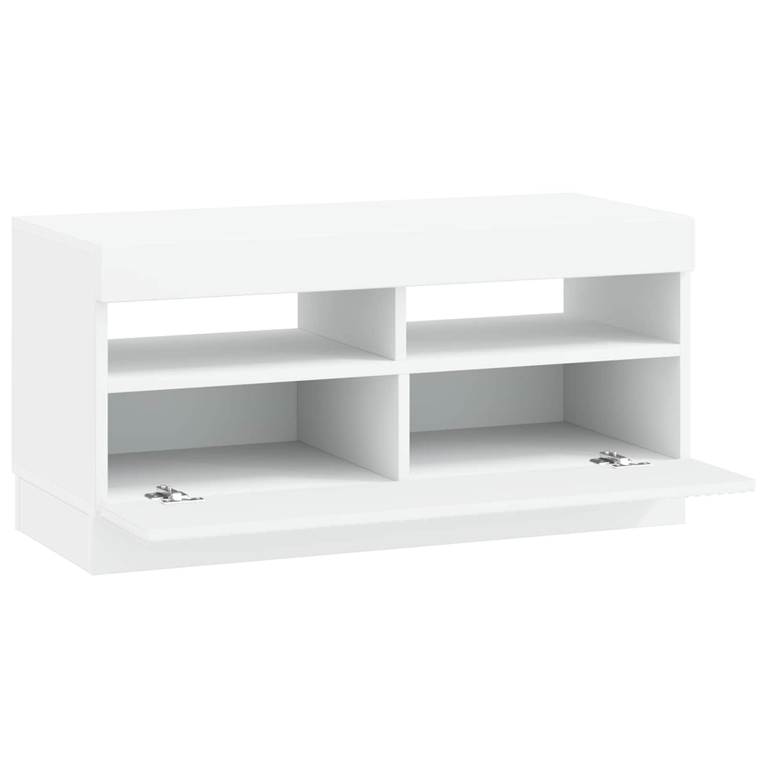 LED TV-skab Hvid Konstrueret træ