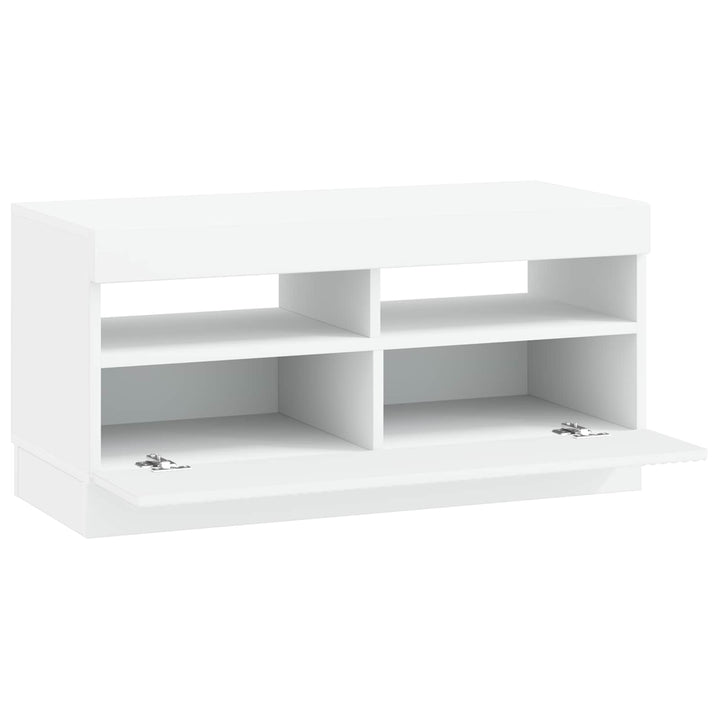 LED TV-skab Hvid Konstrueret træ