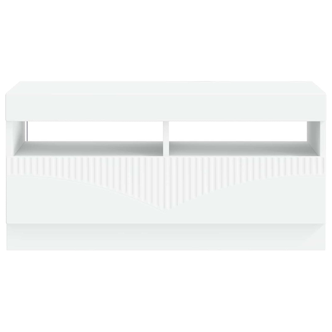 LED TV-skab Hvid Konstrueret træ