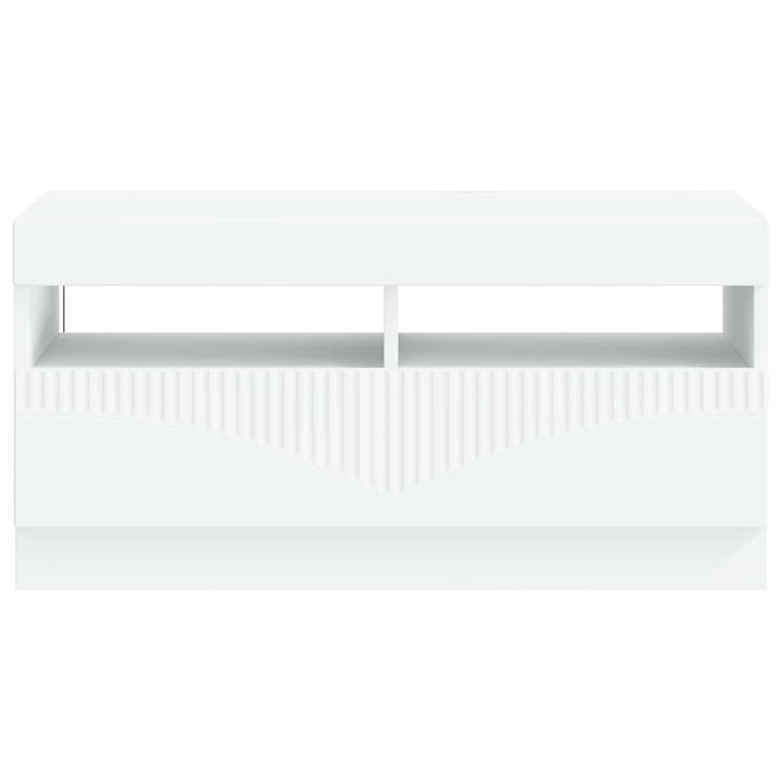 LED TV-skab Hvid Konstrueret træ