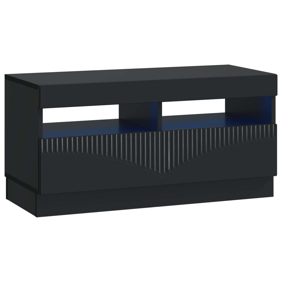 LED TV-skab Sort Konstrueret træ