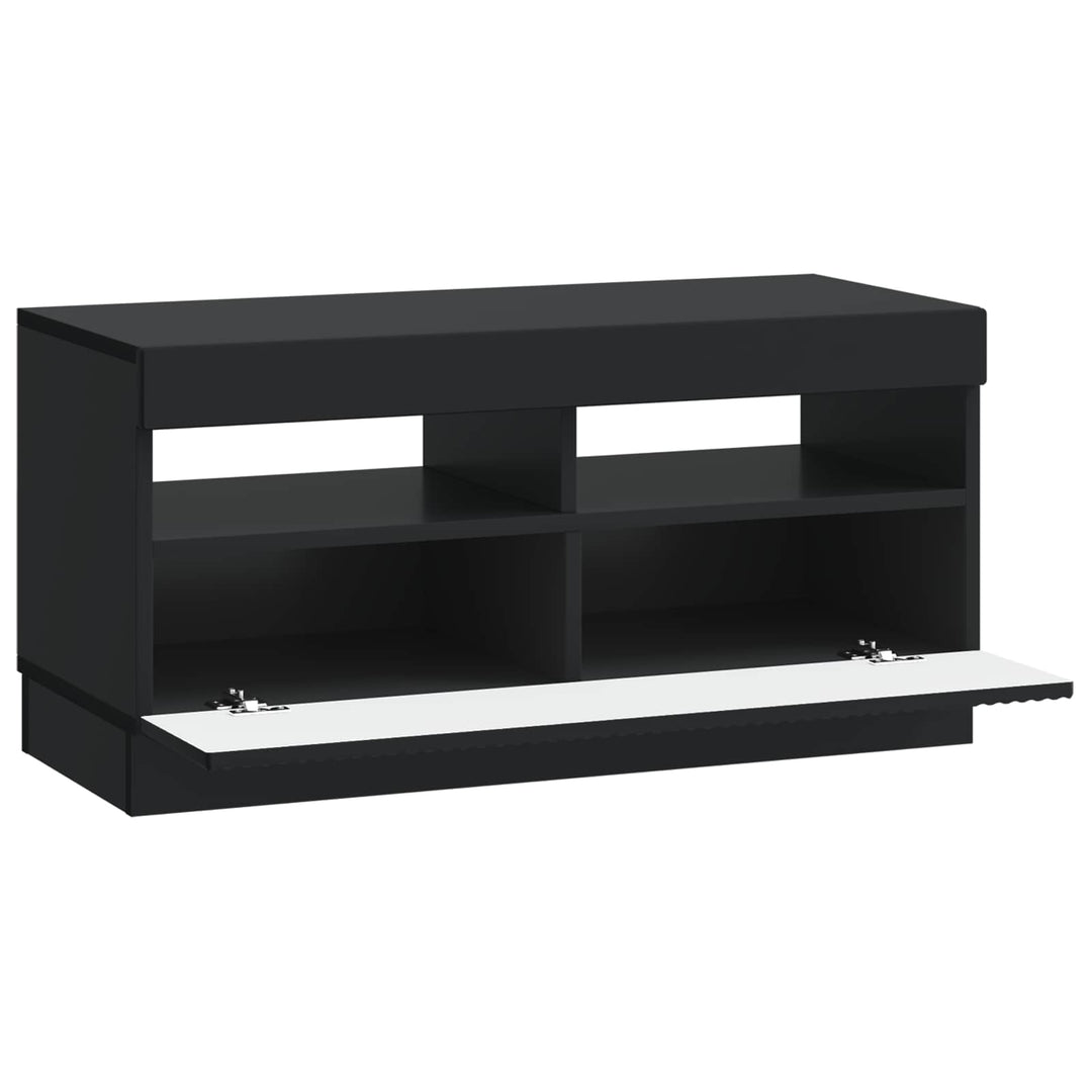 LED TV-skab Sort Konstrueret træ