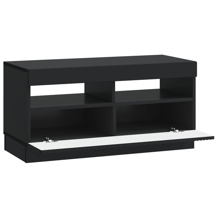 LED TV-skab Sort Konstrueret træ