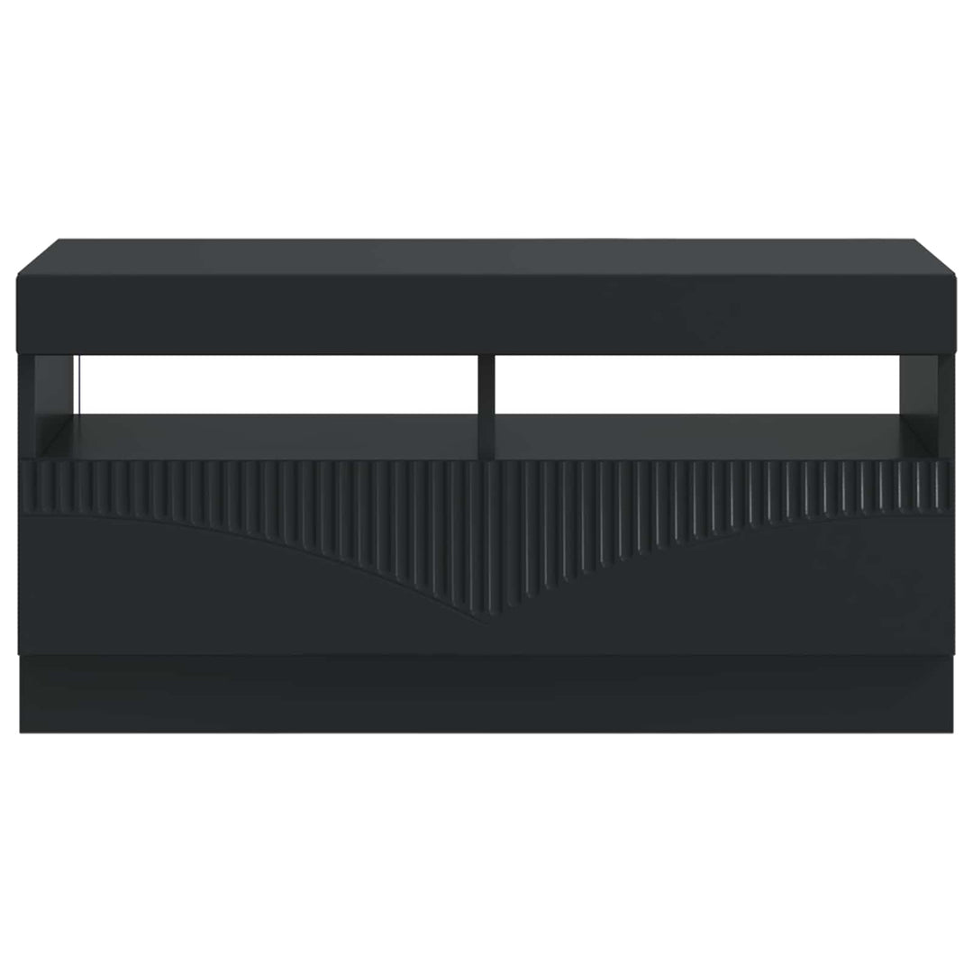 LED TV-skab Sort Konstrueret træ